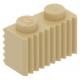 LEGO kocka 1x2 rács mintával, sárgásbarna (2877)